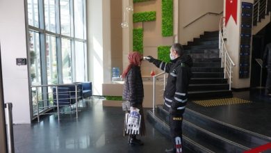 Belediyeye girişlerde ateş kontrolü