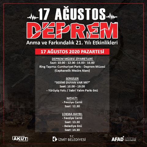 İzmit Belediyesi’nden 17 Ağustos 1999 depremi için kapsamlı anma programı