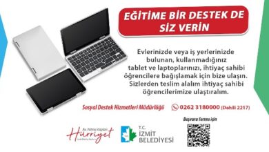 Bir destek de İzmit Belediyesi’nden