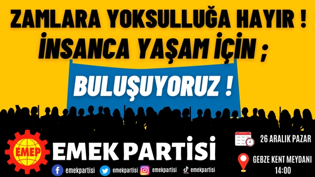 “Zamlara ve yoksulluğa hayır”