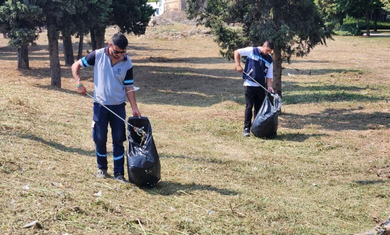 Park ve bahçelerde sonbahar temizliği